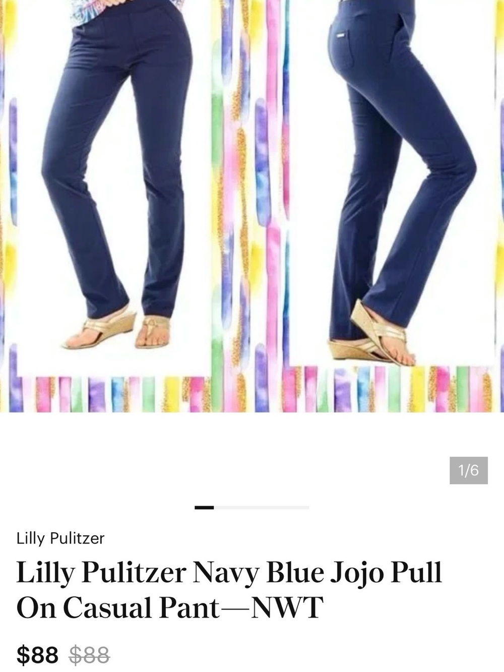 Lilly Pulitzer Navy Straight-Leg Pull-On Jojo Pants